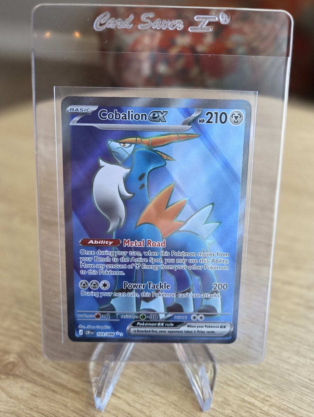 Pokemon Full Art Cobalion ex Holographic Pokémon Trading Card- Chaos Rising